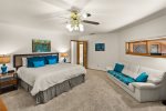 Comfy king size bed and sofa seating